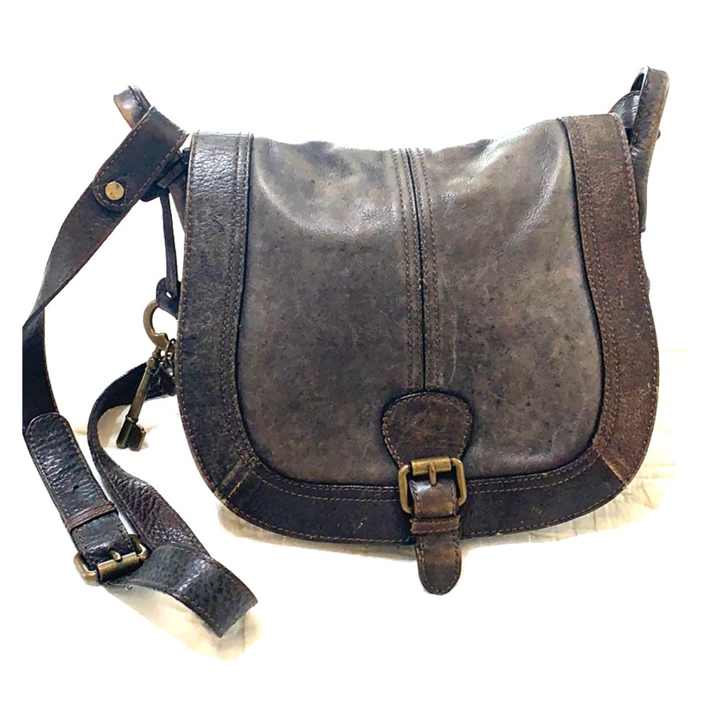 Fossil Leather Saddle Bag